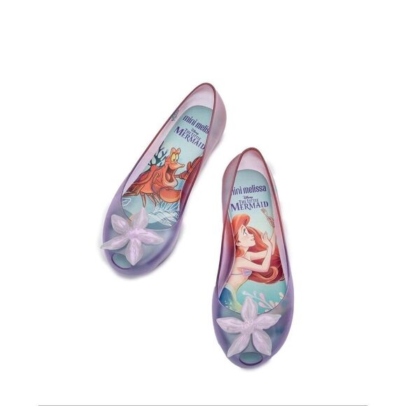 Mini Melissa Other - Mini Melissa Disney II Ultra girls size 13 shoes small heel slip on peep round t
